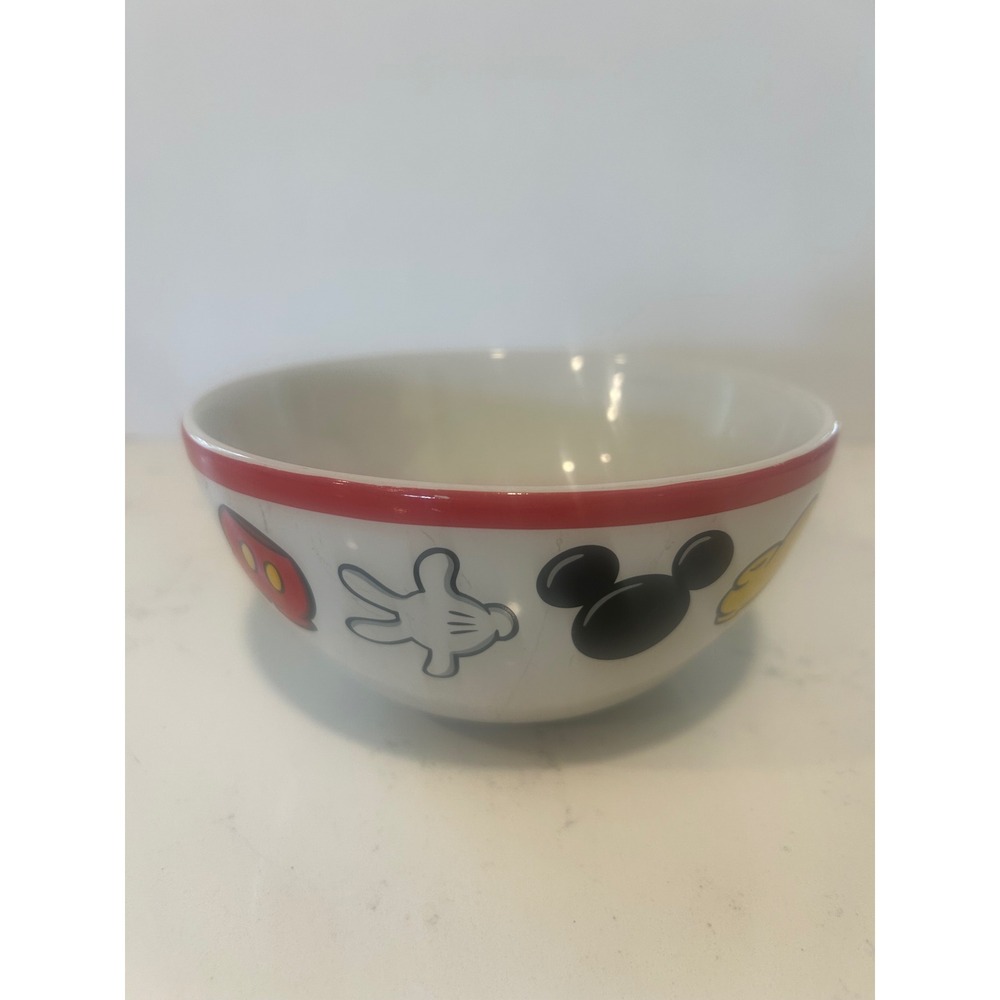Disney Parks Mickey Mouse Icons Ceramic Bowl Red White Glove Shoe Shorts